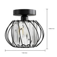 thumbnail image 3 of Semi Flush Mount Ceiling Light Industrial Metal Cage Ceiling Lamp Fixture Modern Flush Mount Ceiling Light For Hallway Porch Kitchen Bathroom, 3 of 7