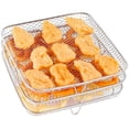 thumbnail image 4 of Air Fryer Basket Stainless Steel Air Fryer Accessories Air Fryer Racks Three Layer Stackable Dehydrator Racks Fit for 5.8QT COSORI Air Fryer and 7.5L-8L Square Air Fryer, 4 of 5