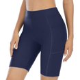 thumbnail image 1 of Shorts de Bain pour Femmes avec Poches Taille Haute Longs, 1 of 7