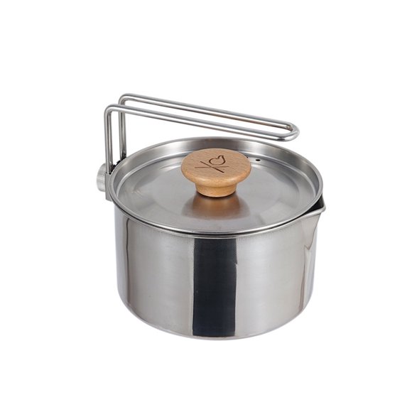 Arealer Stainless Steel Kettle Outdoor Camping Pot Portable Mountaineering Trekking Cooking Tool Travel Hiking Cookware Equipment