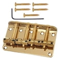 thumbnail image 2 of 80mm 4 Strings Bass Bridge Tailpiece Metal Replacement Saddle Bridge with Screws Aureate, 2 of 8