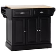 thumbnail image 1 of HOMCOM Kitchen Island with Rubber Wood Top Rolling Kitchen Serving Cart, 1 of 10