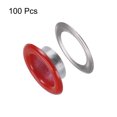 thumbnail image 3 of Unique Bargains 100 Pcs Oeillets Oeillets 2/5 Pouces (10mm) Trou ID Oeillet Métallique à Dos Nu avec Rondelles pour Cuir Rouge, 3 of 7