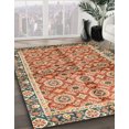 thumbnail image 2 of Ahgly Company Indoor Round Abstract Brown Oriental Area Rugs, 4' Round, 2 of 6