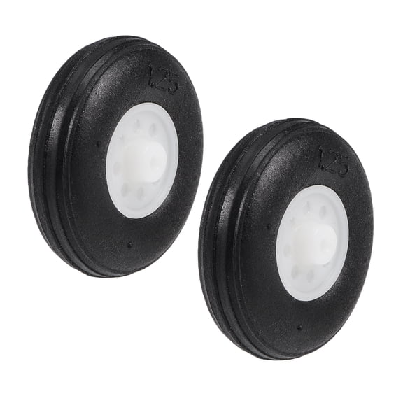 Unique Bargains Tire and Wheel Sets for RC Airplane,PU Sponge Tire with Plastic Hub,1.25' 2pcs