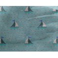 thumbnail image 4 of oneOone Georgette Viscose Fabric Waves & Sailboat Ocean Print Sewing Fabric BTY 42 Inch Wide, 4 of 4