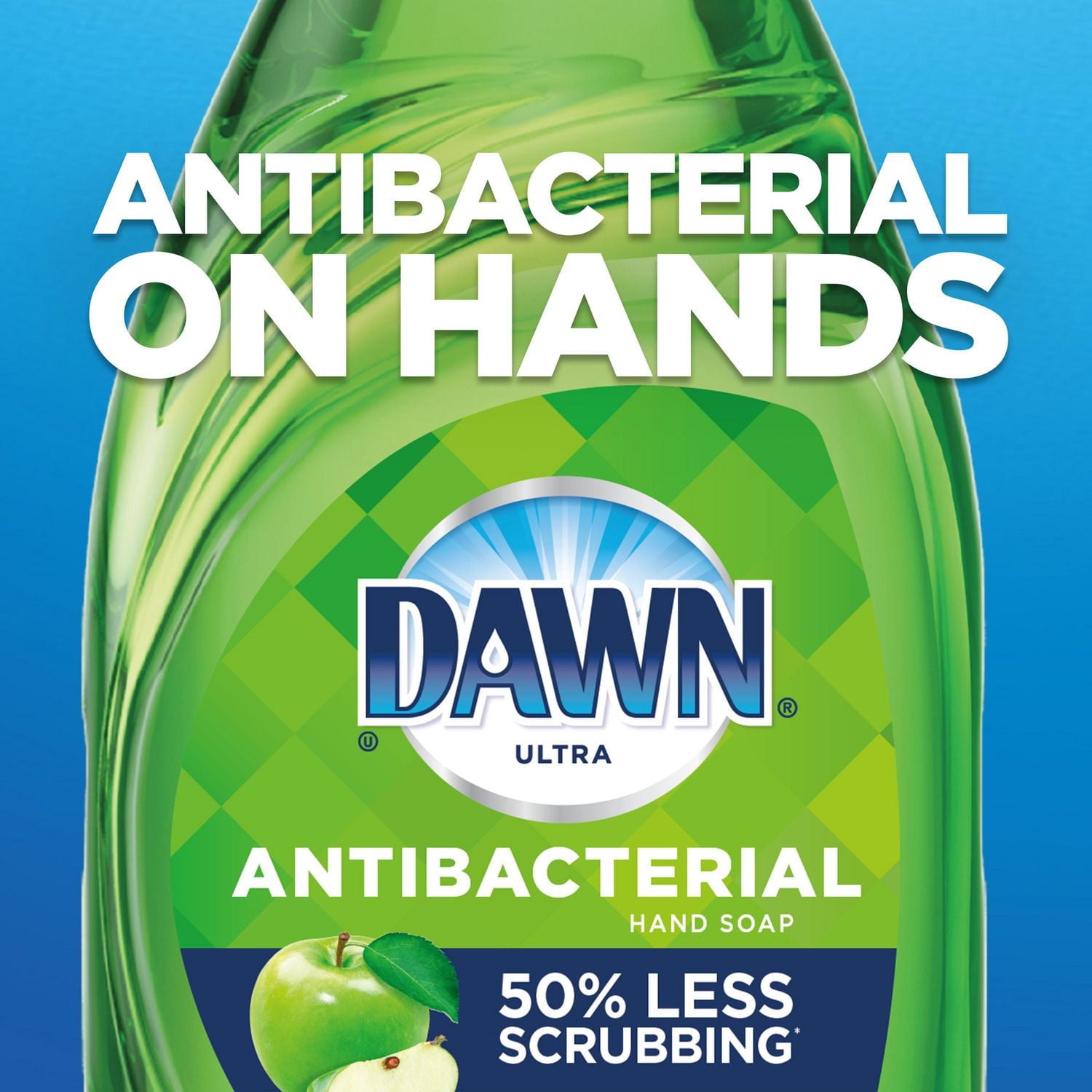 Dawn Ultra Antibactérien Liquide à Vaisselle Savon à Vaisselle, Parfum Fleurs de Pommier 2.64L