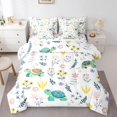 thumbnail image 1 of 7 Piece Bed in a Bag Full Size Comforter Set for Kids Floral Turtle Bedding Set,Cartoon Animal Reversible Bed Set,Blossom Comforter with Sheet Set,All Season, 1 of 5
