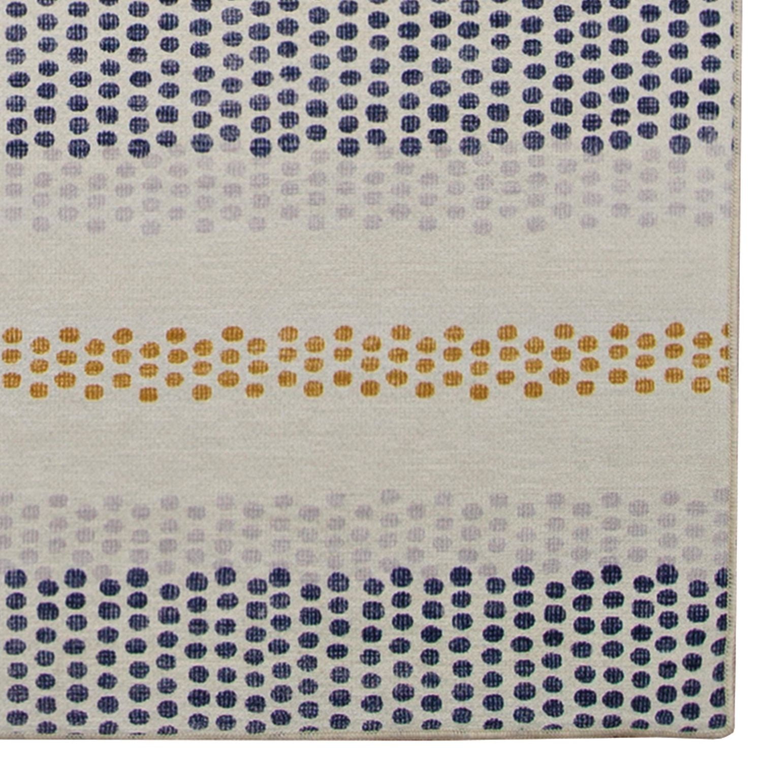 Tapis d'accent extérieur lavable Delray ivoire & bleu 3 pi x 5 pi