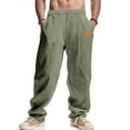 thumbnail image 1 of LOVZFMLL Work Pants Men Solid Color Solid Casual Outdoor Fashion Straight Type Beach Trousers, 1 of 1