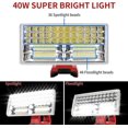 thumbnail image 2 of 20V Light For Craftsman V20 Li-ion Battery, 40W 4200LM Light with 5V/2.1A USB Port, Head Led Work Light Floodlight Spotlight, 2 of 3