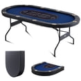 thumbnail image 1 of VEVOR 10 Player Foldable Poker Table, Blackjack Texas Holdem Poker Table with Padded Rails and Stainless Steel Cup Holders, Portable Folding Card Board Game Table, 1 of 9