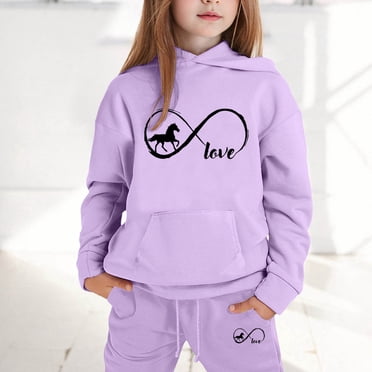 Girls Outfits Set Cute Letter Print Hoodie and Pants Comfy Casual Two Piece Outfit for Toddler Kids Winter Clothes Its A Girl Clothes Matching Girl Clothes Clothes Set Tennis Clothes for Girls for