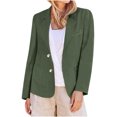 thumbnail image 2 of Blazer pour Femmes, Veste Décontractée Unie à Manches Longues, Manteau de Travail en Polyester à devant Ouvert, Longueur Régulière, 2 of 5