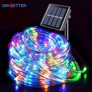 DAYBETTER Solar Rope Lights, 66FT LED Multi-Colour Waterproof Fairy Tree Rope Lights for Christmas Patio Garden Tree Wedding and Holiday Decor