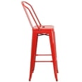 thumbnail image 3 of 30'' High Red Metal Indoor-Outdoor Barstool with Back, 3 of 9