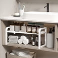 thumbnail image 4 of Kitchen Storage Rack | Metal & Wood Multifunction Organizer Shelf for Dishes, Seasoning Bottles, Heavy Items | Rust-Resistant, Non-Slip, Punch-Free | 30x21.5x20cm | Black or White | 1 Pack, 4 of 6