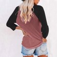 thumbnail image 4 of Plebaso Chemises à Manches 3/4 pour Femmes Col Rond Tops à Blocs de Couleur Décontractés Amples Blouses pour Femmes, 4 of 4