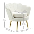 thumbnail image 3 of HOMCOM Modern Accent Chair Velvet Fabric Leisure Club Chair with Gold Legs, 3 of 10
