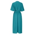 thumbnail image 4 of BEFOKA Robe pour Femme Grande Taille, Liquidation de Robes d'Été pour Femmes, Robe Longue Irrégulière Décontractée Unie à Lacets pour Femme, 4 of 4