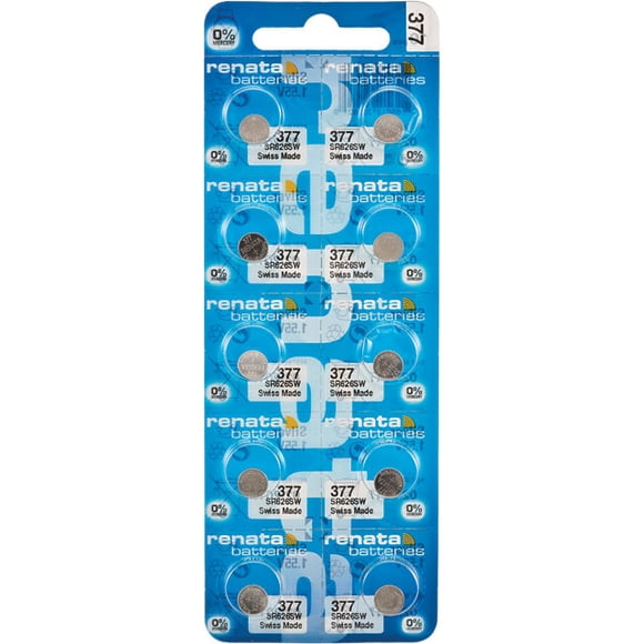 10 x Renata 377 Watch Batteries, 0% MERCURY equivilate SR626SW