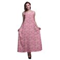 thumbnail image 1 of Bimba Robe Longue Décontractée en Rayonne Florale pour Femmes Bretelles Spaghetti Maxi Robe d'Été-TG, 1 of 4