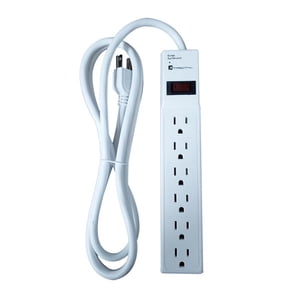 Xtricity - 6 Outlet Surge Protector with 6 Foot Cord, 450 Joules, White
