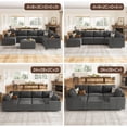thumbnail image 4 of HONBAY Corner Seat of Modular Sectional Corduroy Sofas, Grey, 4 of 5