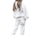 thumbnail image 2 of Innerwin Sweatsuits Hoodies Ladies Two Piece Outfit Sports Long Sleeve Loose Fit Jogger Set White M, 2 of 4