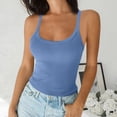 thumbnail image 2 of Timegard Tank Tops for Women Plus Size Square Neck Slim Comfy Solid Color Basic Tee Casual Going out Top, 2 of 6