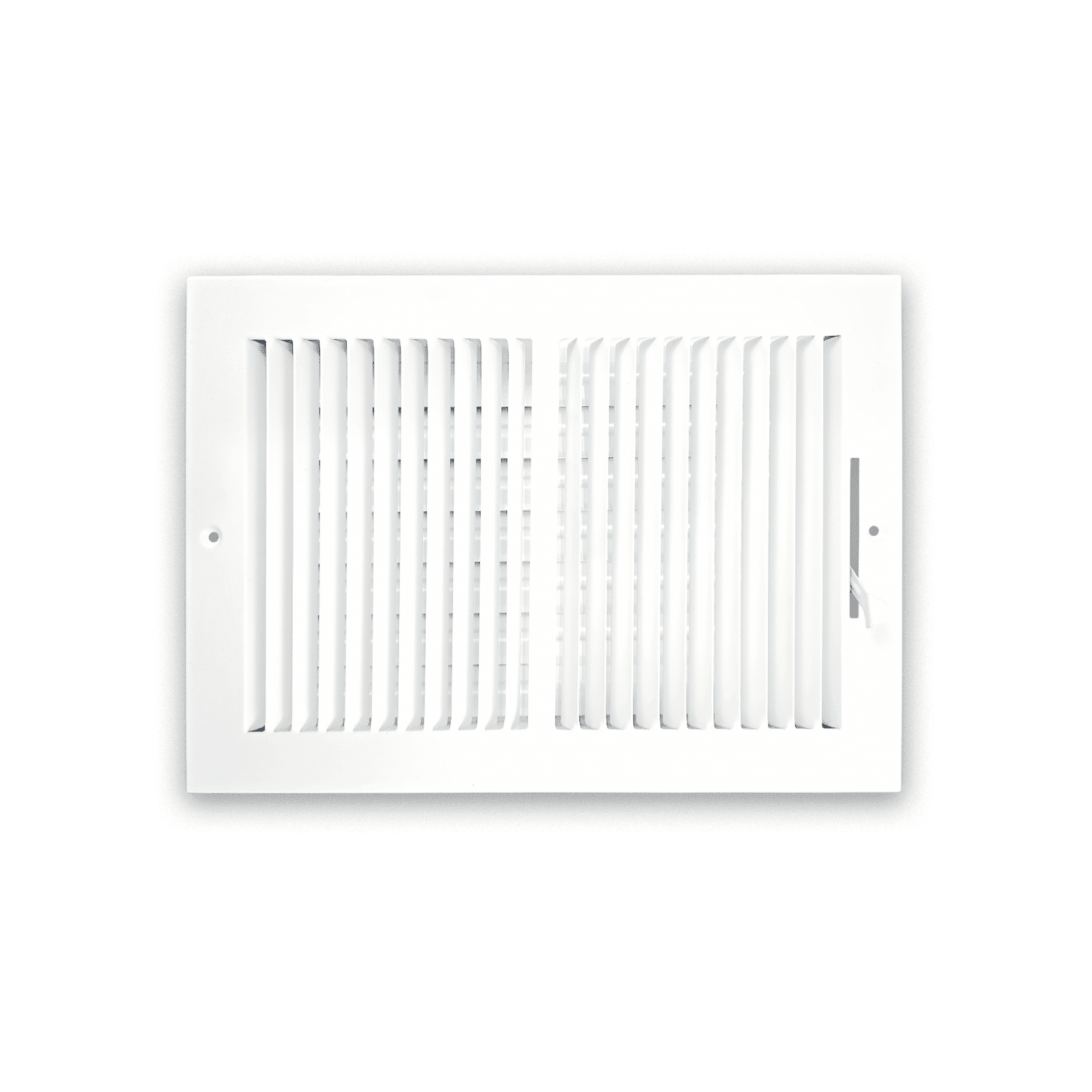 Two-Way Air Vent Register 12″x8″ with Adjustable Damper – Sidewall & Ceiling Grille, Powder-Coated Steel, High Airflow, Pre-Drilled Holes with Screws, Indoor Use