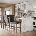 thumbnail image 1 of CorLiving Leila Fabric Upholstered Indoor Counter Height Barstool with Wood Legs and Metal Foot Rest, Charcoal Brown (Sold Individually), 1 of 8
