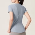 thumbnail image 3 of Plebaso T-Shirts d'Entraînement à Manches Courtes pour Femmes, T-Shirt de Yoga Athlétique à Manches Courtes, Col Rond, pour Gym et Course, 3 of 4