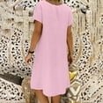 thumbnail image 4 of 2025 Robe à Col en V pour Dames à Manches Courtes, à Lacets, Imprimée, Grande Jupe, Robe d'Été pour Femmes, Robe Maxi pour Dames, Robes d'Été Décontractées pour Femmes, Robe de Saison, Robes Chemise Maxi, Robes Longueur Genou fo, 4 of 8