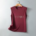 thumbnail image 4 of Pompotops Colorful Reflective Sequins Ladies Round Neck Loose Top Sleeveless T-shirt, 4 of 6