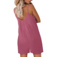 thumbnail image 4 of ORUYROP SNUGWIND Femmes Casual Sans Manches Sangle Lâches Combinaisons Réglables Stretch Shorts Romper avec Poches, 4 of 4