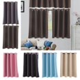 thumbnail image 1 of serony Solid Colored Short Valance Curtains Shade Curtain Kitchen Door Panels Rod Pocket Window Treatment Coffee L, 1 of 9