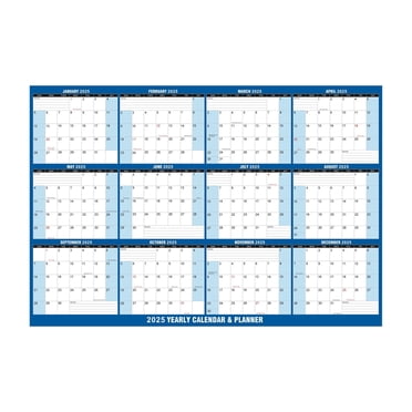 Yhmxh Planificateur 2025, Calendrier 2025, Calendrier Mural 2025, Calendrier Mural Anglais 2025 Autocollant Double Face Effaçable Pliable Style 2025.1.1-2025.12.31 Calendrier Mural