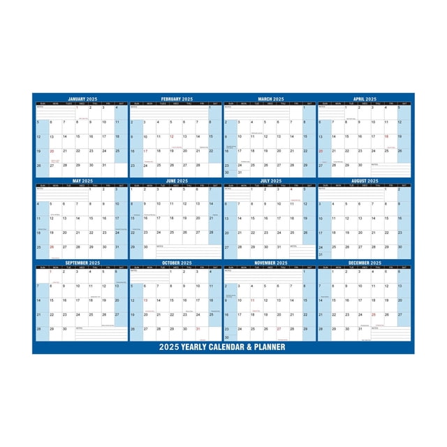 Eky Calendrier Mural 2025, Effaçable Grand Effaçable à Sec et Humide Laminé Planificateur Mural Annuel sur 12 Mois, Réversible et Réutilisable, Horizontal/vertical, 32x48 Pouces, Mural, avec Marqueur