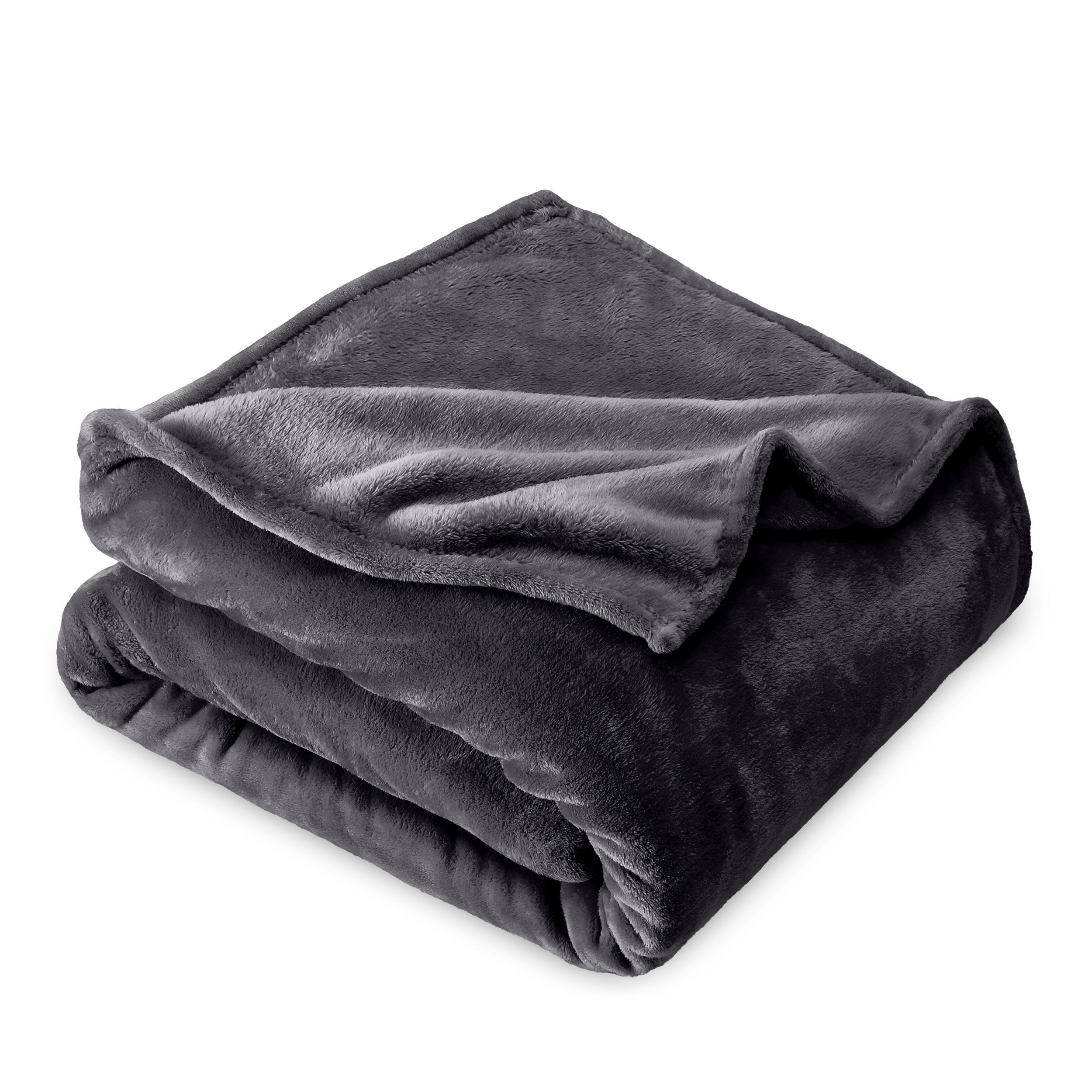 Bare Home Microplush Fleece Blanket - 300 GSM - Fuzzy Microfleece - Soft & Plush - King, Forged Iron Gray