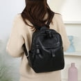 thumbnail image 4 of Black Leather Backpack, Durable Material With Multiple Compartments, Adjustable Straps, For School, Work, And Travel, 4 of 6