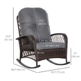 thumbnail image 3 of Outsunny Rattan Rocking Chair with Soft Cushion for Garden, Grey, 3 of 10