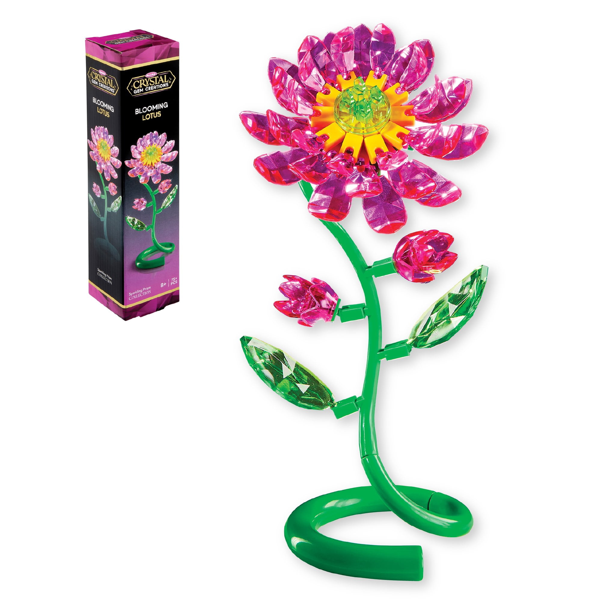 Kit de fleurs de lotus en fleurs Crystal Gem Creations par RoseArt, plus de 75 pièces, idéal pour les adultes, les préadolescents et les enfants de 8 ans et plus.