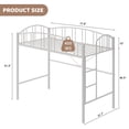 thumbnail image 3 of Yiwa Metal Loft Bed, Twin Size with Ladder, Arched Guardrail, Sturdy Steel Slats Support, 3 of 8