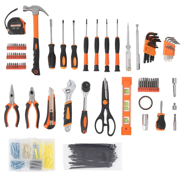 247-Piece General Household Tool Kit with Plastic Toolbox Case, Complete Home and Auto Repair Hand Tool Set for Homeowner, DIYer and Handyman