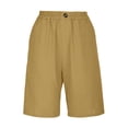 thumbnail image 4 of Women's Casual Elastic Shorts with Button Closure and Pockets Versatile Wide Leg Design for Everyday Wear, 4 of 5