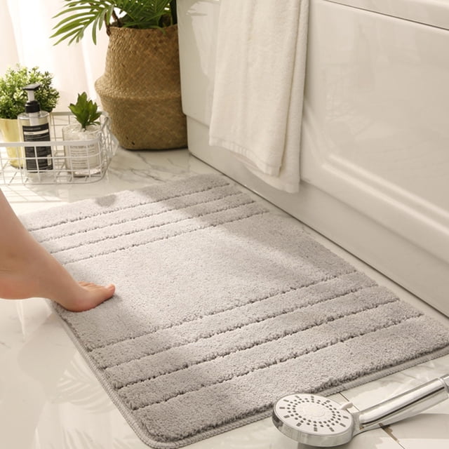 Rubber Bath Mat for Inside the Tub Bathroom Rugs, Soft and Absorbent Microfiber Bath Rugs, Non-Slip Shower Carpet, Machine Wash Dry, Bath Mats for Bathroom Floor, Tub and Shower