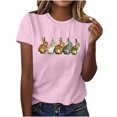 thumbnail image 5 of Pisexur Hauts pour Femmes, Hauts de Sortie pour Femmes, Hauts pour Dames, Hauts de Printemps pour Femmes 2025, Nouveau T-shirt à Manches Courtes à Col Rond Décontracté Imprimé pour Femmes Multicolore, P, 5 of 5