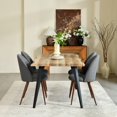thumbnail image 2 of Homy Casa 5-Piece Dining Set, Walnut Wooden Kitchen Table with 4 Upholstered High-Back Grey Fabric Dining Chairs, Contemporary Live Edge Design, 2 of 10