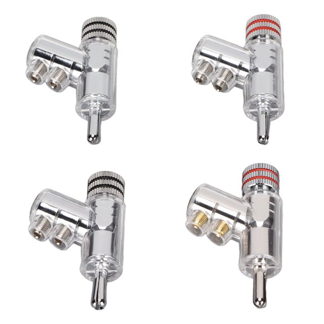 4pcs BA1403R Fiche de Banane, Connecteurs de Banane Haut-Parleur Plaqué Rhodium de Verrouillage, Double Verrouillage de la Vis, Contact et Résistance à l'Usure, pour Haut-Parleur, Récepteur AV Filaire, Amplificateurs